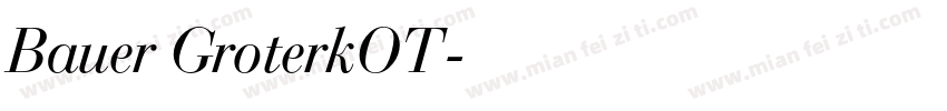 Bauer GroterkOT字体转换